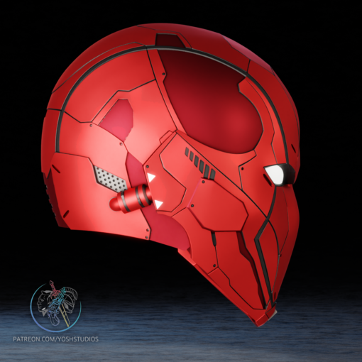 Mecha Red Hood Helmet 3D Print File STL - Image 2