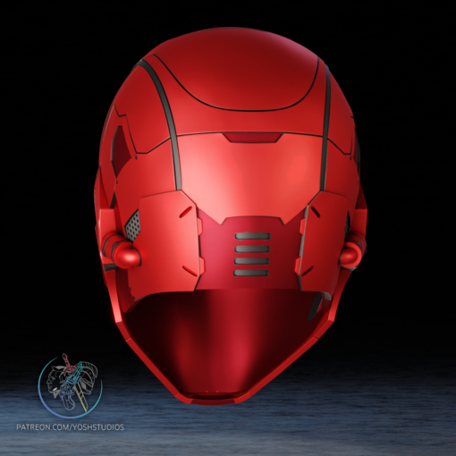 Mecha Red Hood Helmet 3D Print File STL - Image 3