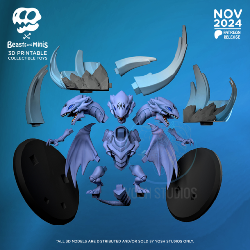 Blue Eyes Ultimate Dragon 3D Printer STL File - Image 4