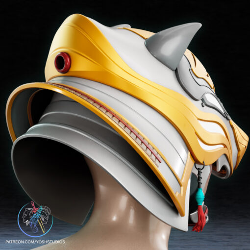 Sengoku White Tigress Helmet 3D Printer STL File - Image 4