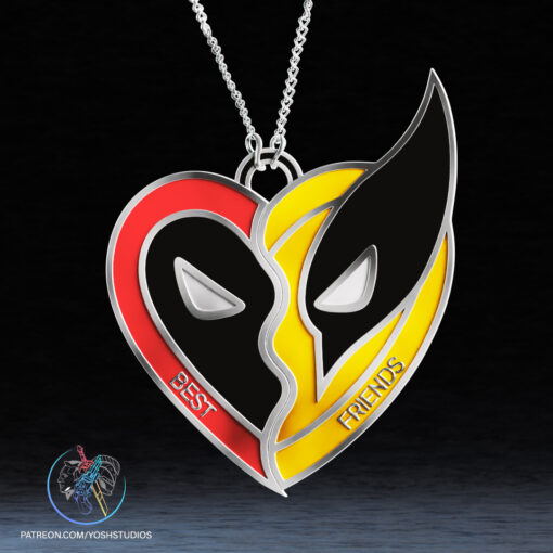 Wolverine & Deadpool Necklace 3D Printer File STL