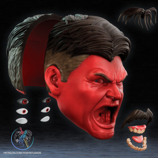 Red Hulk Mask 3D Printer STL File - Image 12