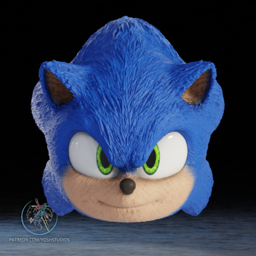 Sonic Movie Mask 3D Printer STL File