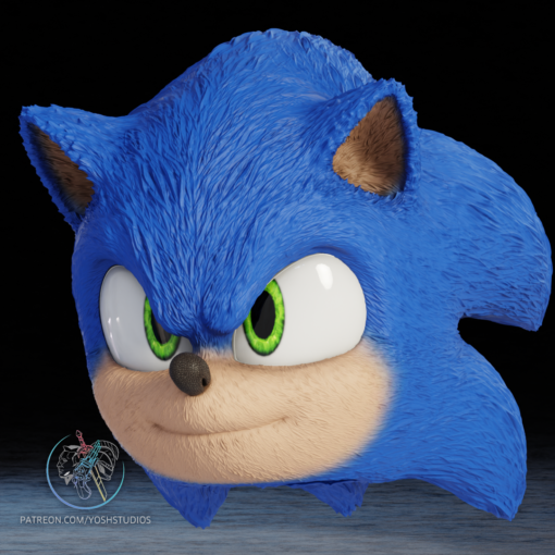 Sonic Movie Mask 3D Printer STL File - Image 7