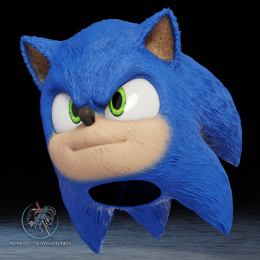 Sonic Movie Mask 3D Printer STL File - Image 4