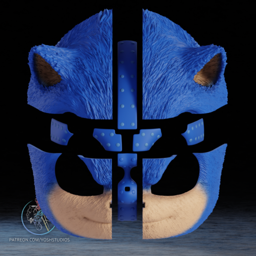 Sonic Movie Mask 3D Printer STL File - Image 12