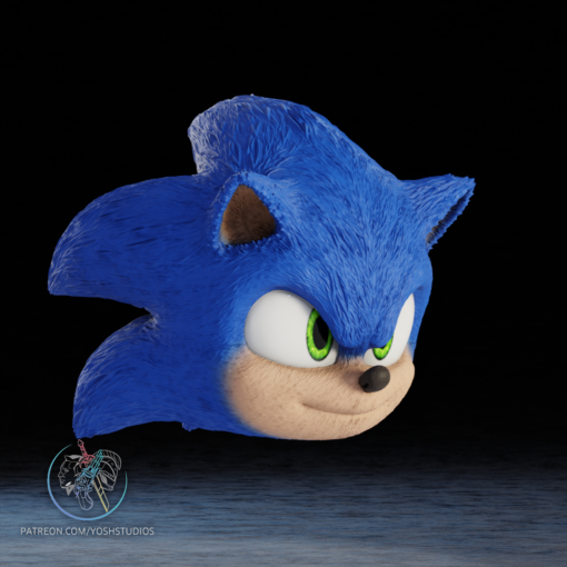 Sonic Movie Mask 3D Printer STL File - Image 3