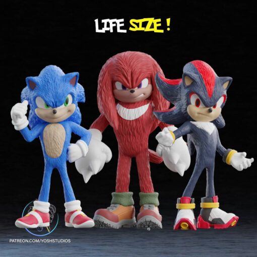 Life-Size Sonic Complete Bundle 3D Printer File STL (Shadow and Knuckles)