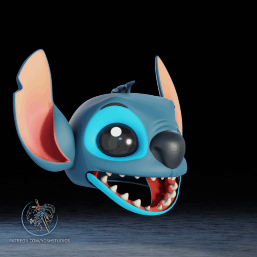 Blue Alien Dog Mask 3D Printer STl File - Image 6