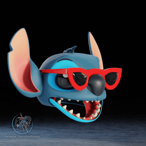 Blue Alien Dog Mask 3D Printer STl File - Image 8