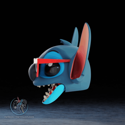 Blue Alien Dog Mask 3D Printer STl File - Image 11