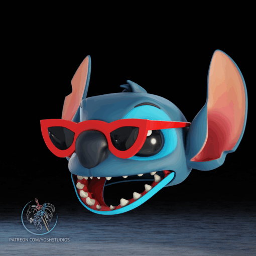 Blue Alien Dog Mask 3D Printer STl File - Image 3