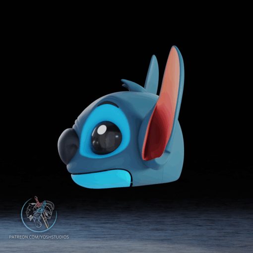 Blue Alien Dog Mask 3D Printer STl File - Image 9
