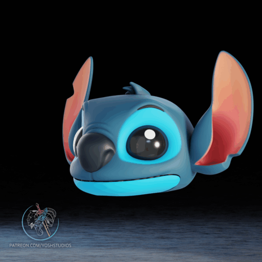 Blue Alien Dog Mask 3D Printer STl File - Image 7