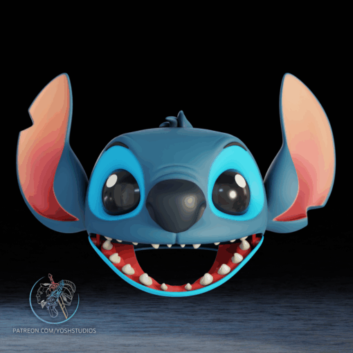 Blue Alien Dog Mask 3D Printer STl File - Image 2