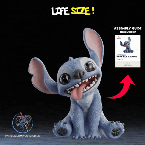 Life-Size Movie Blue Alien Dog 3D Printer File STL - Image 2