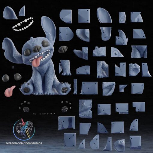 Life-Size Movie Blue Alien Dog 3D Printer File STL - Image 7