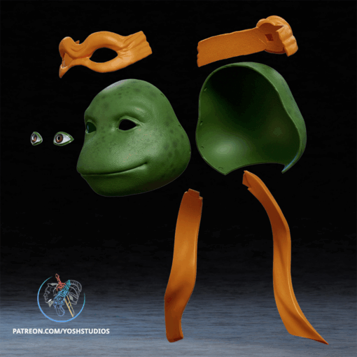 Orange Turtle Helmet 3D Printer File STL - Image 9