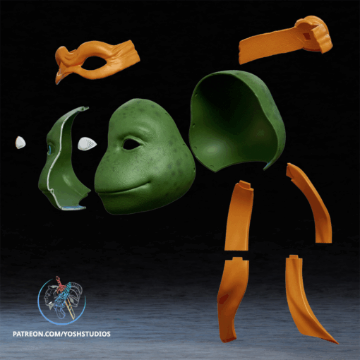 Orange Turtle Helmet 3D Printer File STL - Image 10