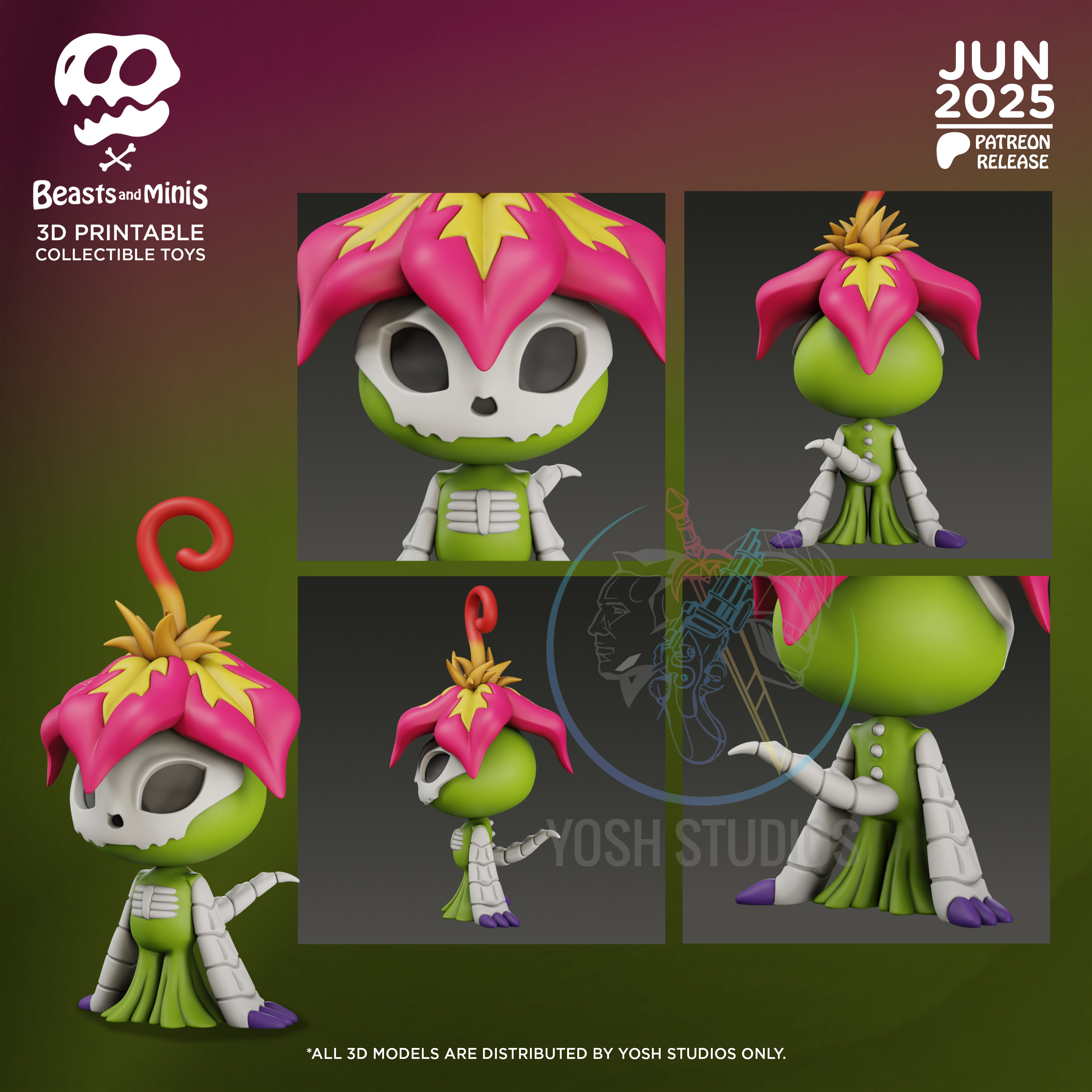 Alternative view of Pal Boney Beast 3D Printer STL File