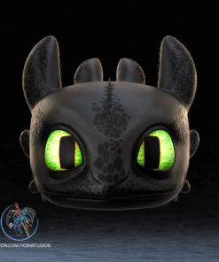 Alternative view of Toothless Mask 3D Printer STL File