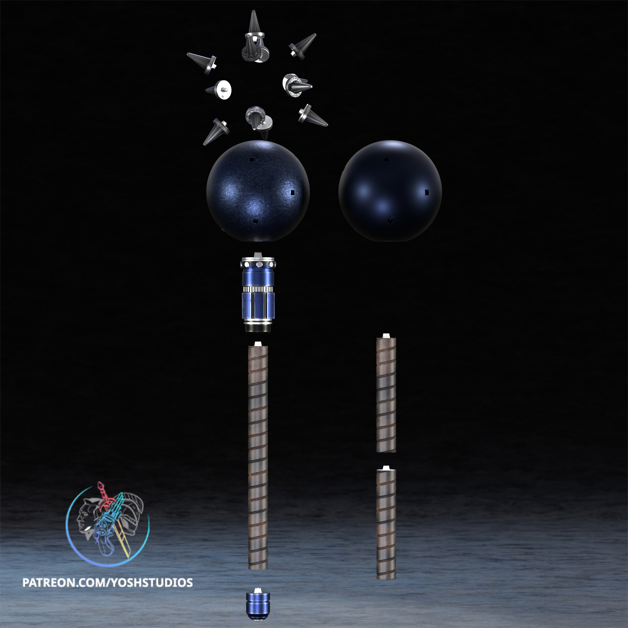 Hawk Mace 3D Printer STL File - Image 6