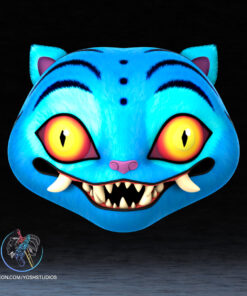 Alternative view of Blue Tiger Mask 3D Printer STL File