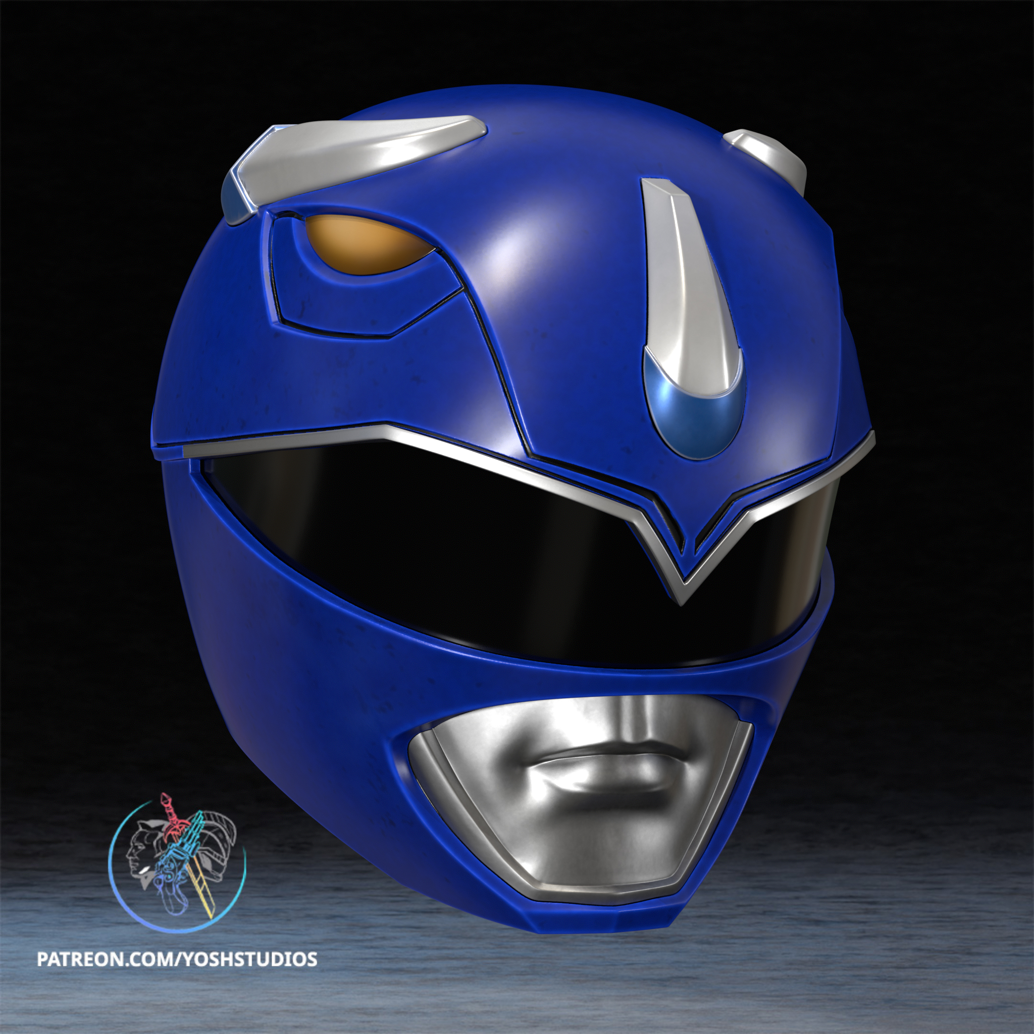 OG Blue Helmet 3D Printer STL File - Image 4
