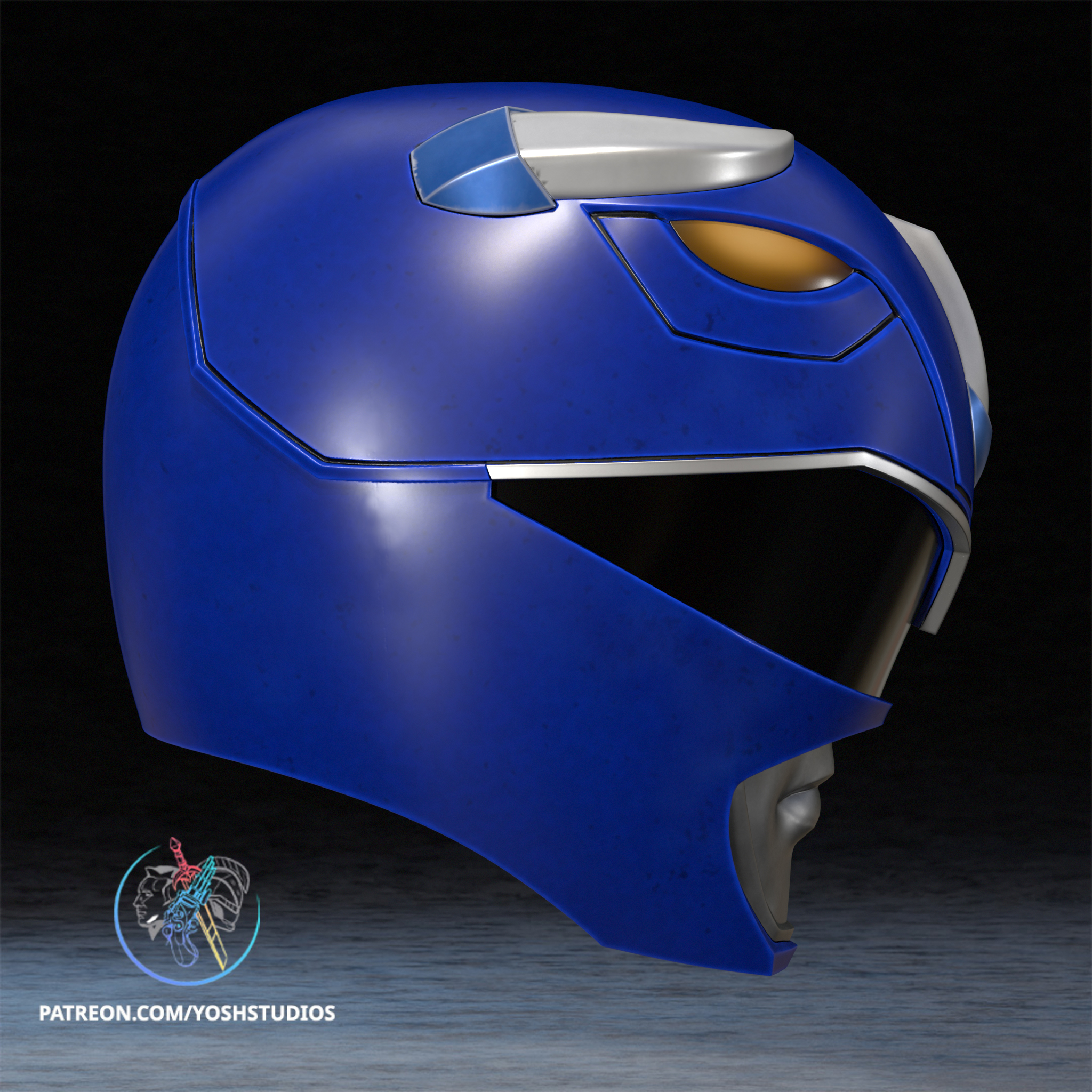 OG Blue Helmet 3D Printer STL File - Image 5