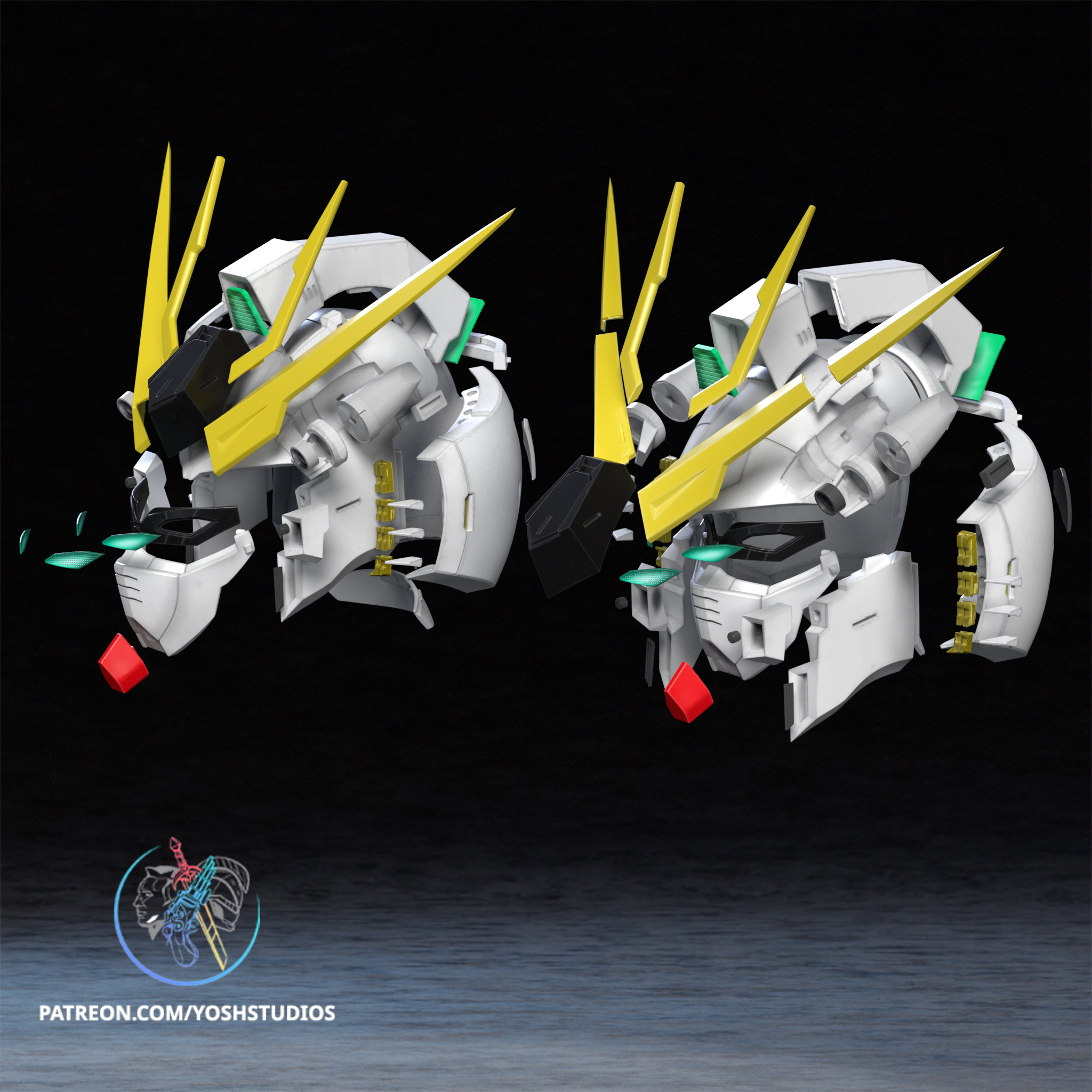 RX-93 NU Gundam Helmet 3D Printer STL File - Image 7