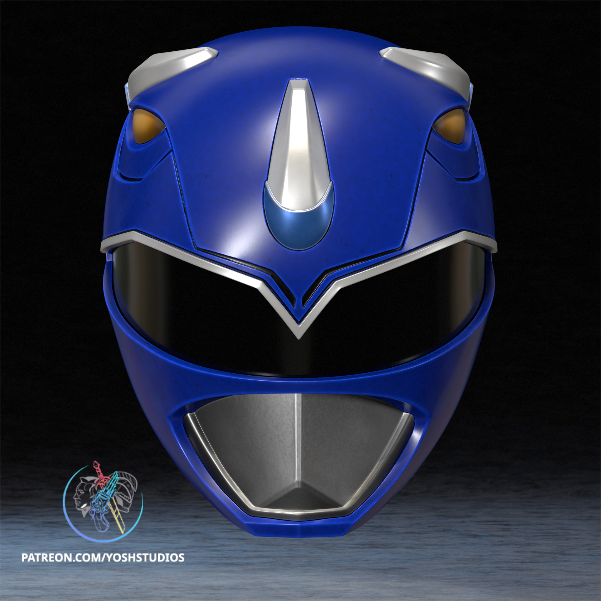 OG Blue Helmet 3D Printer STL File - Image 3