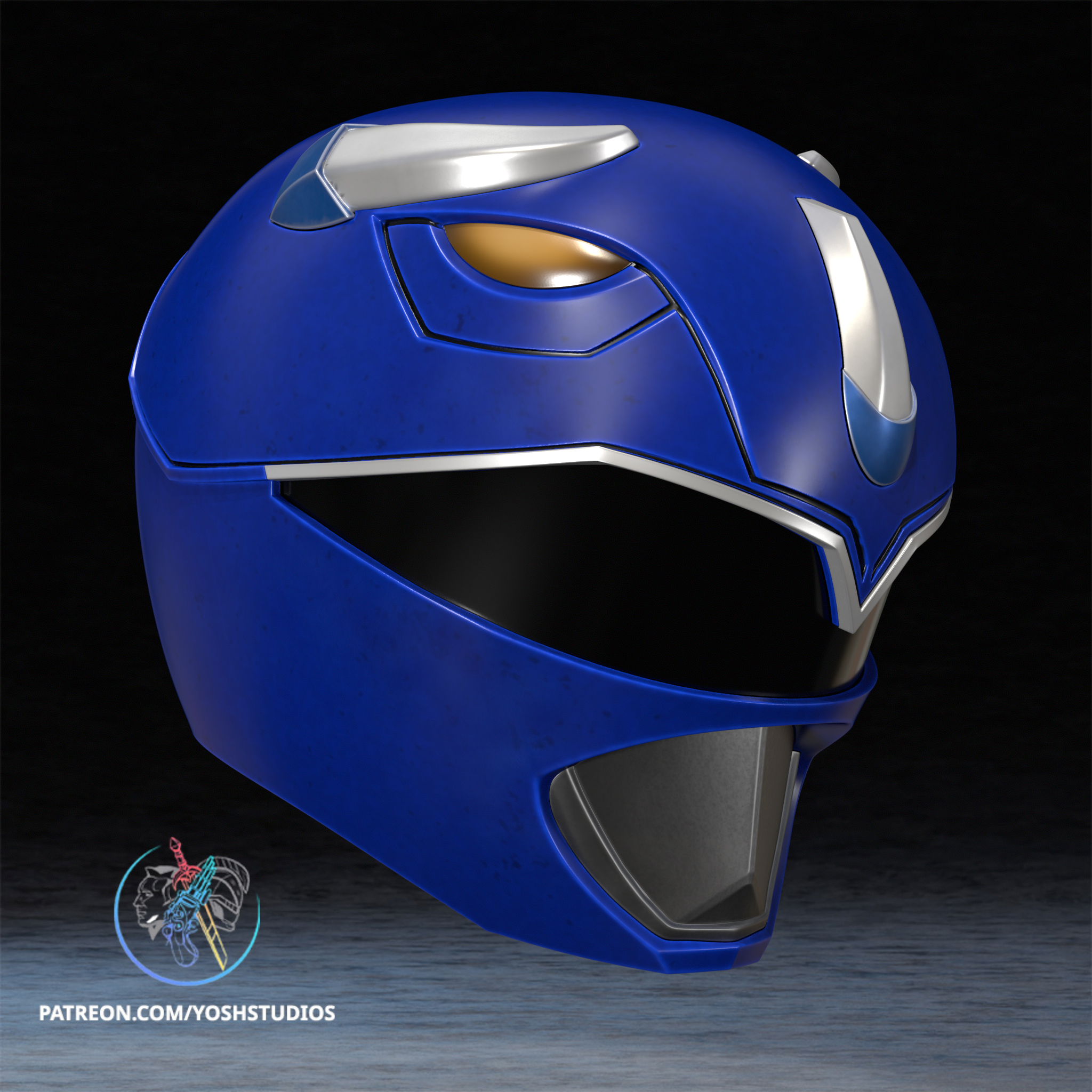 OG Blue Helmet 3D Printer STL File - Image 7