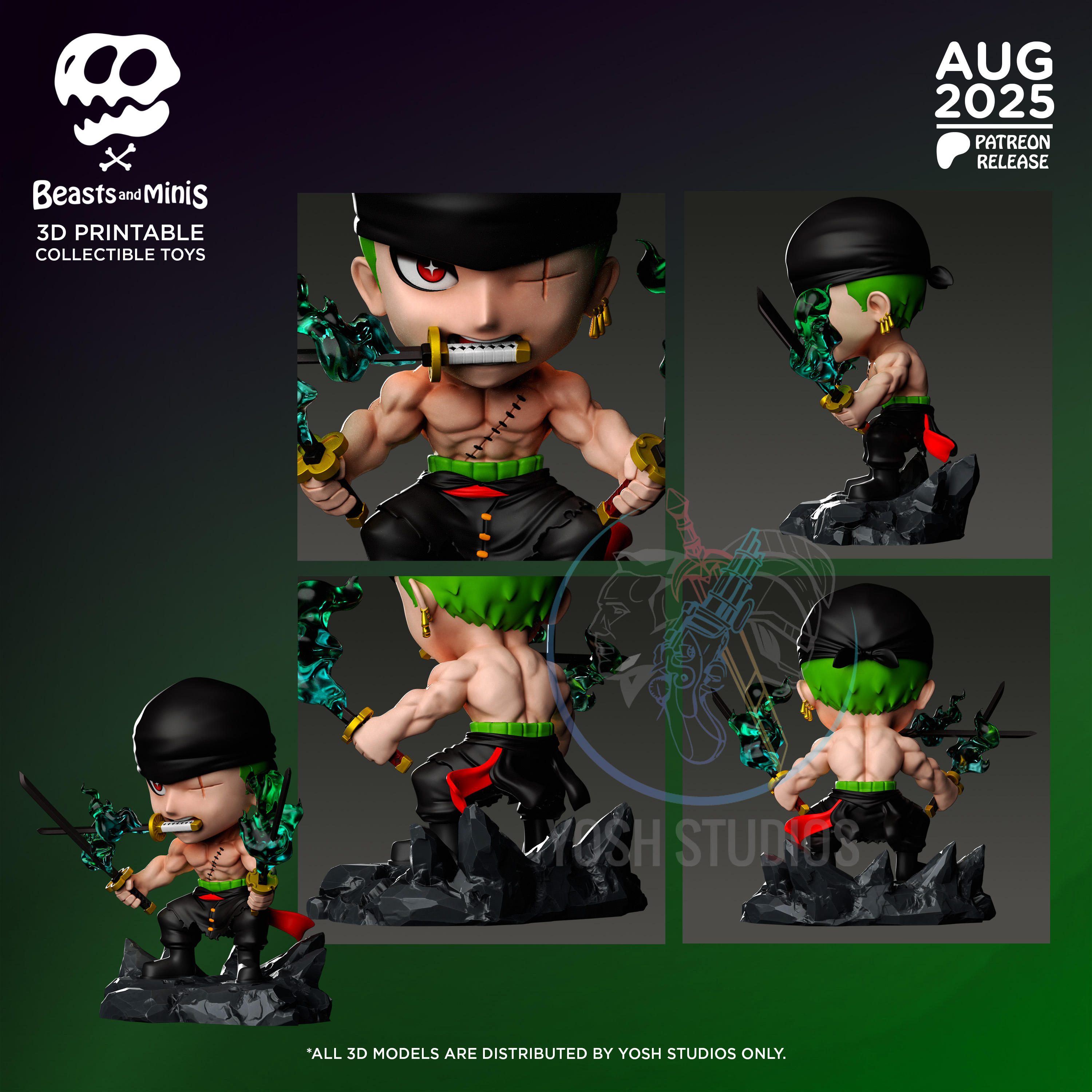 Alternative view of Swordsman Mini 3D Printer STL File