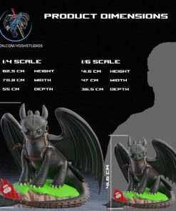 Alternative view of Life Size Toothless 3D Printer STL File