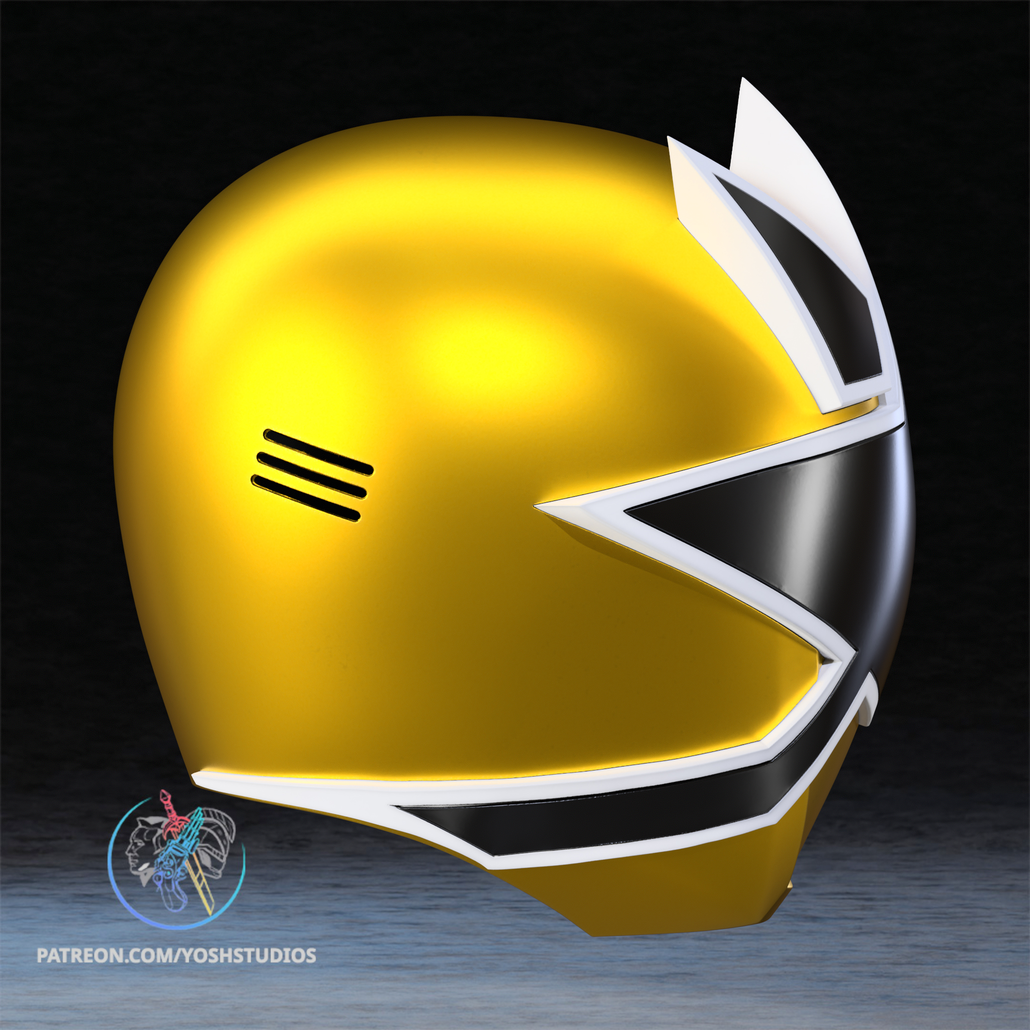 Gold Samurai Helmet 3D Printer STL File - Image 3