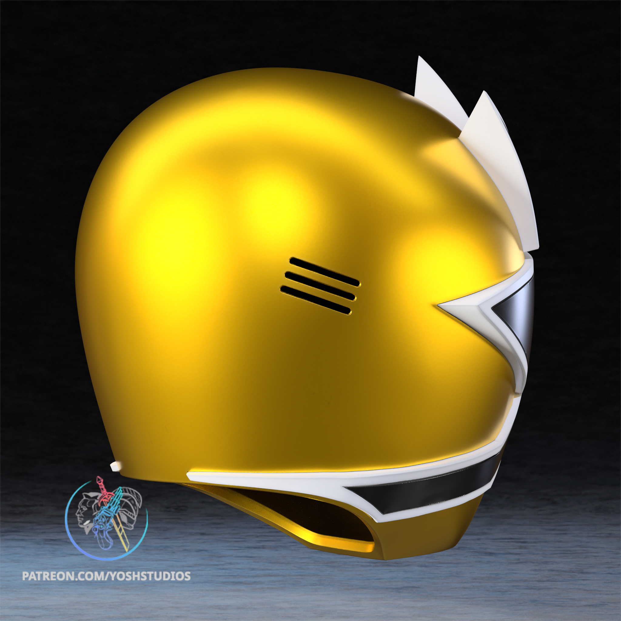 Gold Samurai Helmet 3D Printer STL File - Image 4