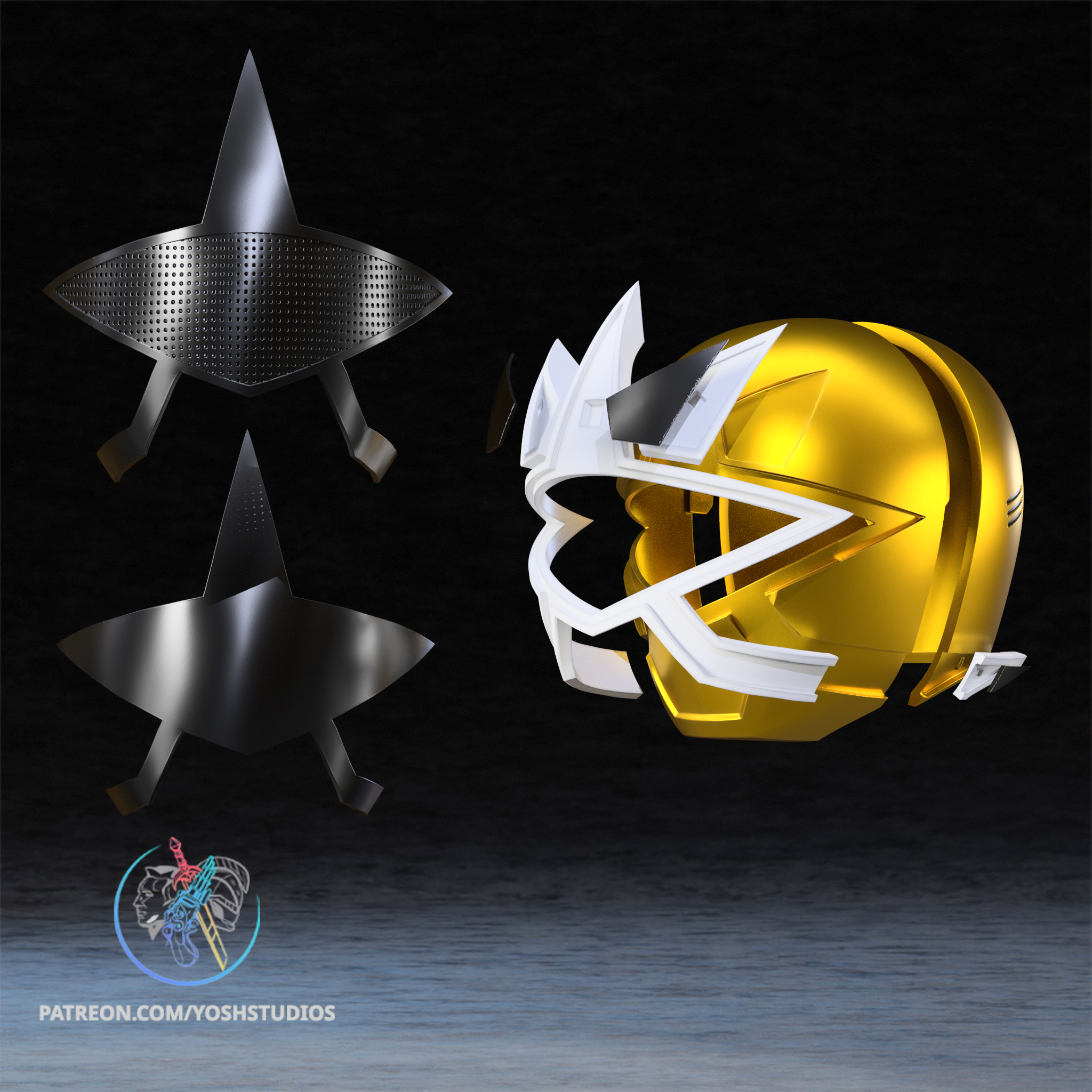 Gold Samurai Helmet 3D Printer STL File - Image 6