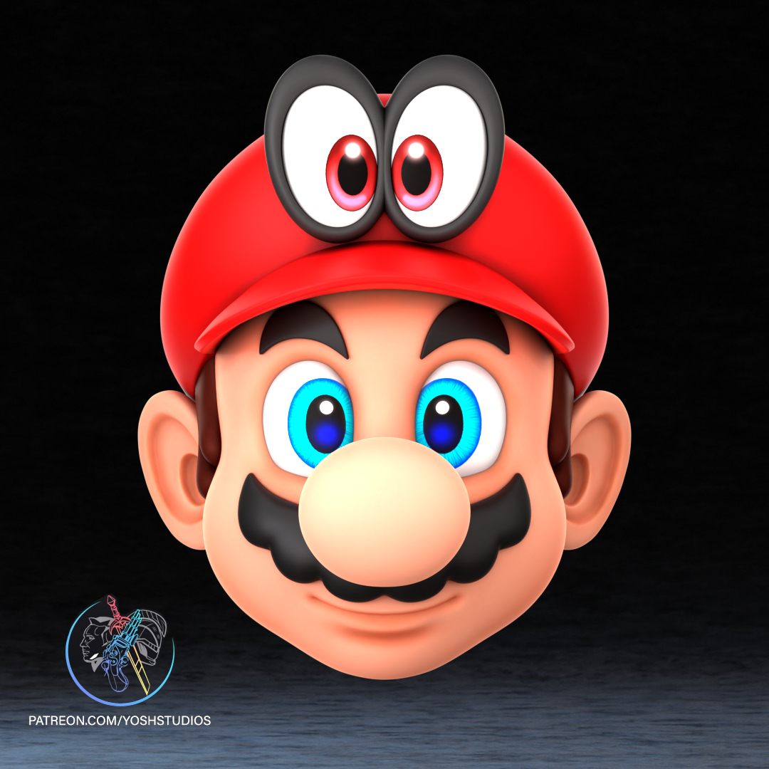 Italian Red Plumber Mask 3D Printer STL File - Image 4