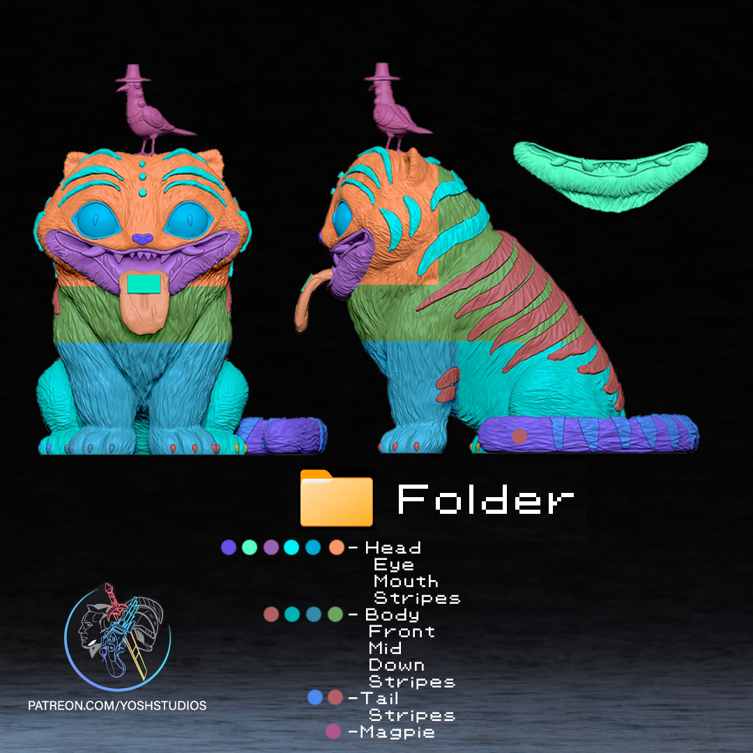 Life Size Blue Tiger 3D Printer STL File - Image 4