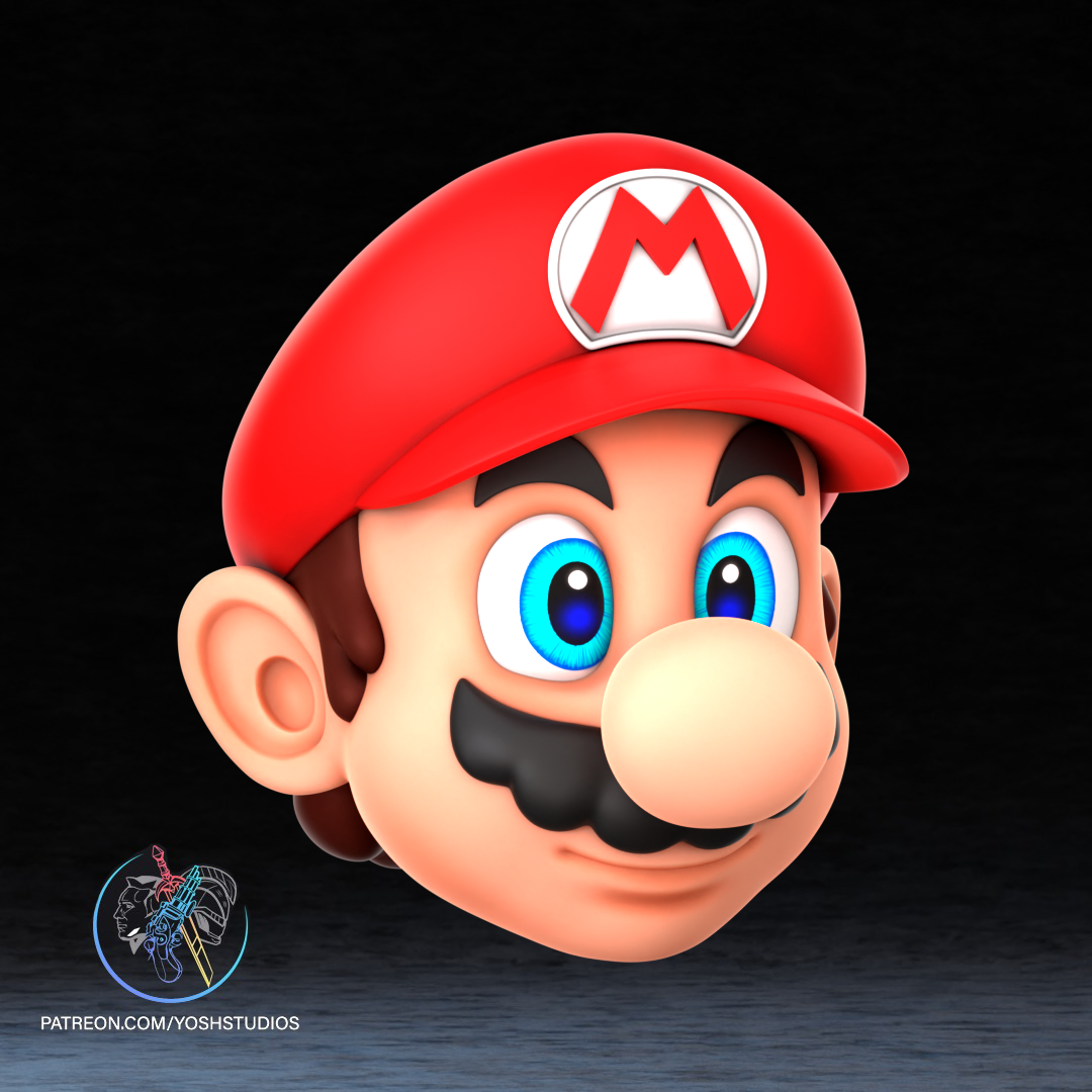 Italian Red Plumber Mask 3D Printer STL File - Image 3