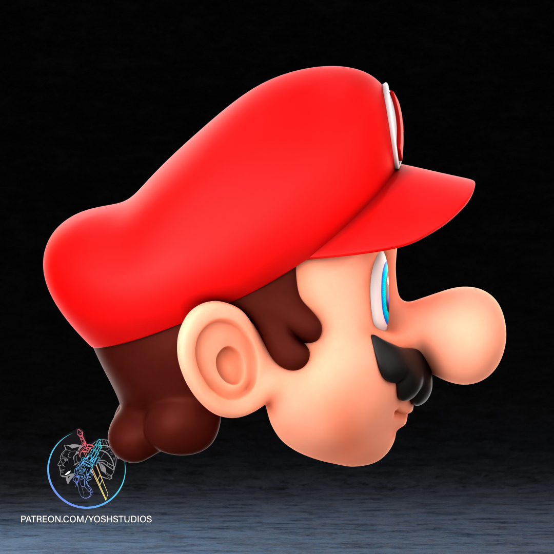 Italian Red Plumber Mask 3D Printer STL File - Image 5