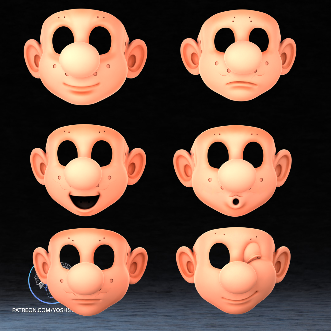 Italian Red Plumber Mask 3D Printer STL File - Image 7