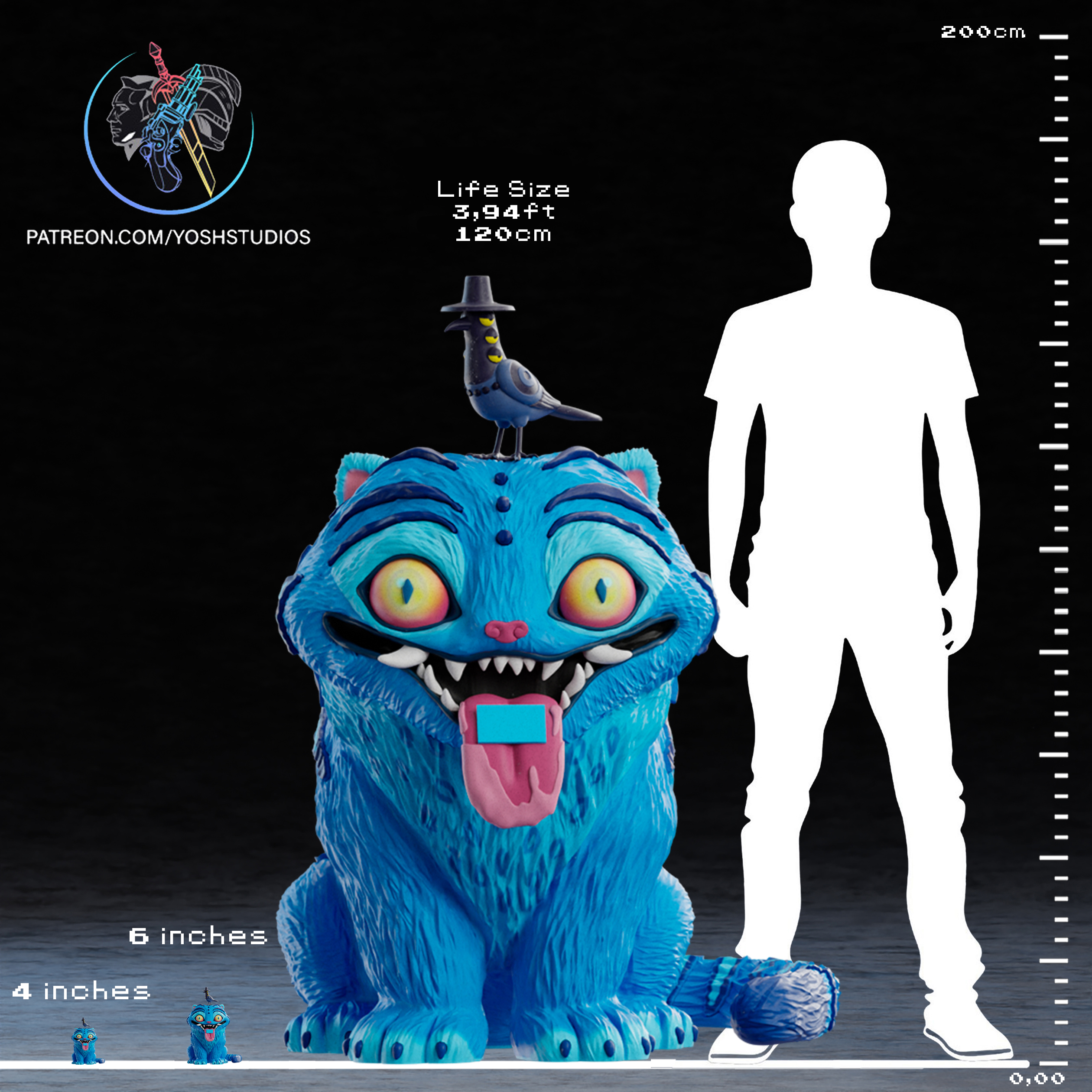 Life Size Blue Tiger 3D Printer STL File - Image 3