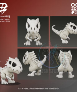 Alternative view of White Dinosaur 3D Printer File STL