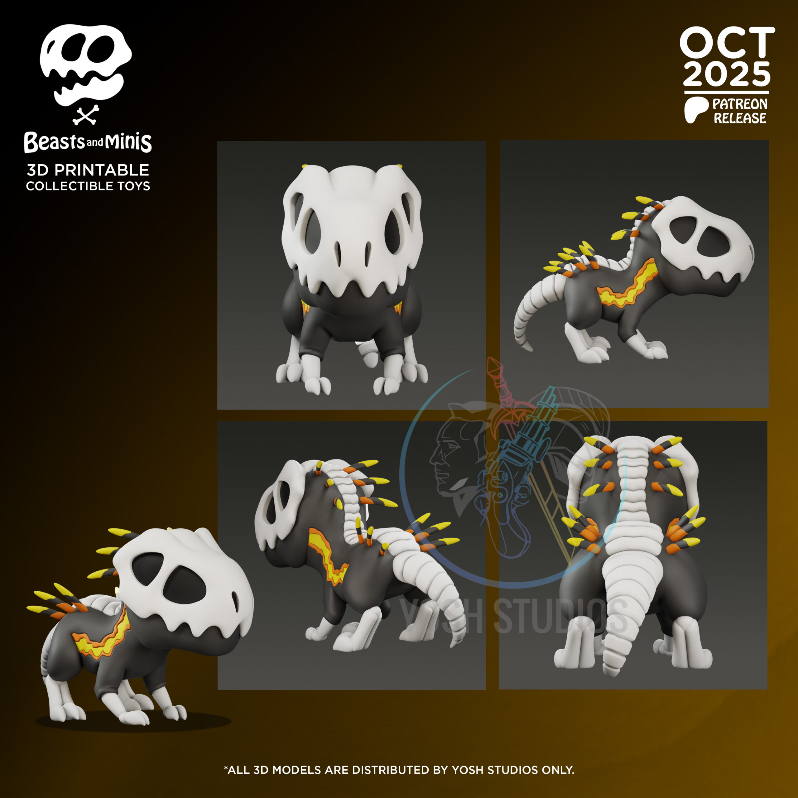 Orange Dinosaur 3D Printer File STL - Image 2