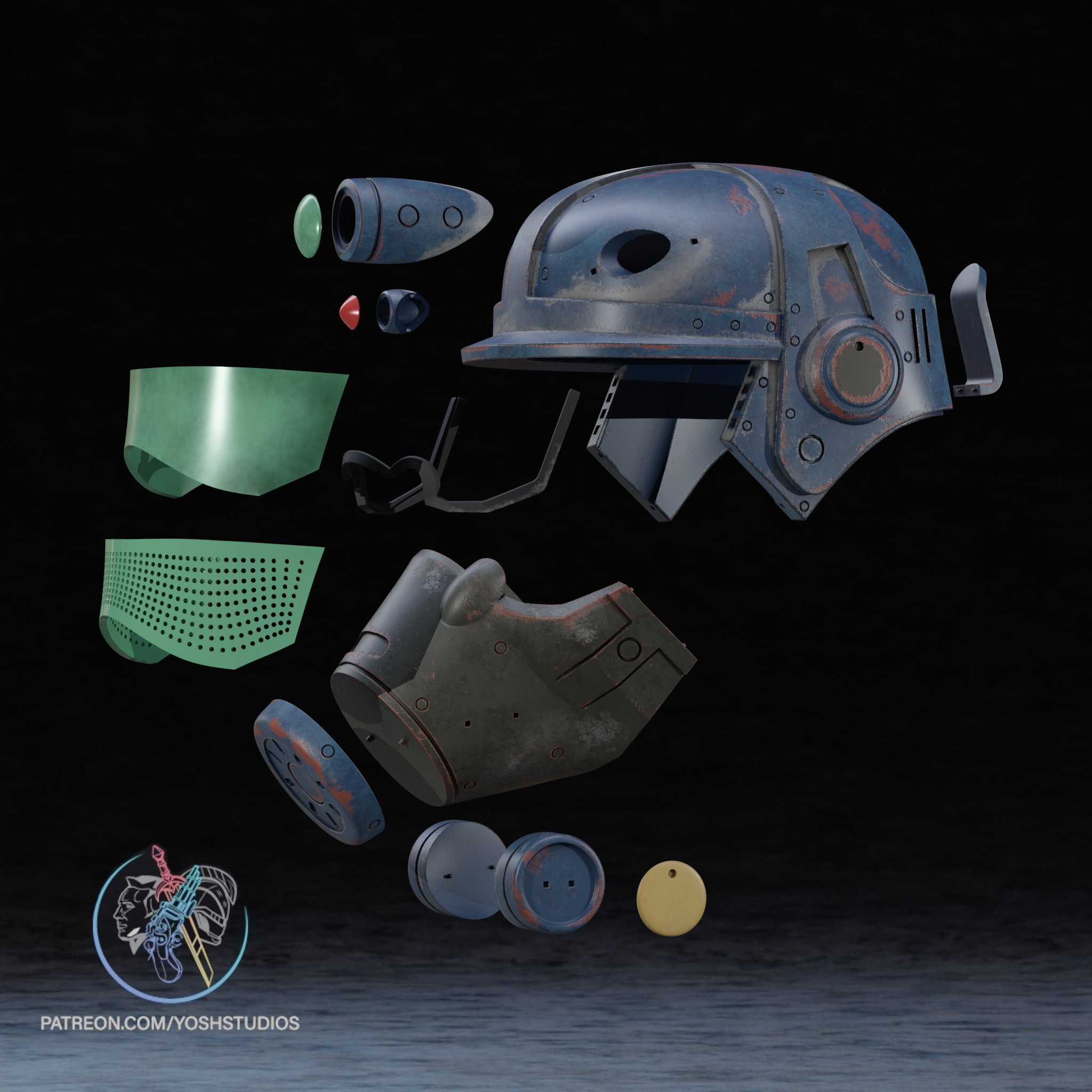 Fallout Marine Helmet 3D Printer STL file - Image 7